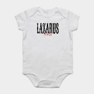 Lazarus Anime Title Black Typography Streetwear Style Edit Baby Bodysuit